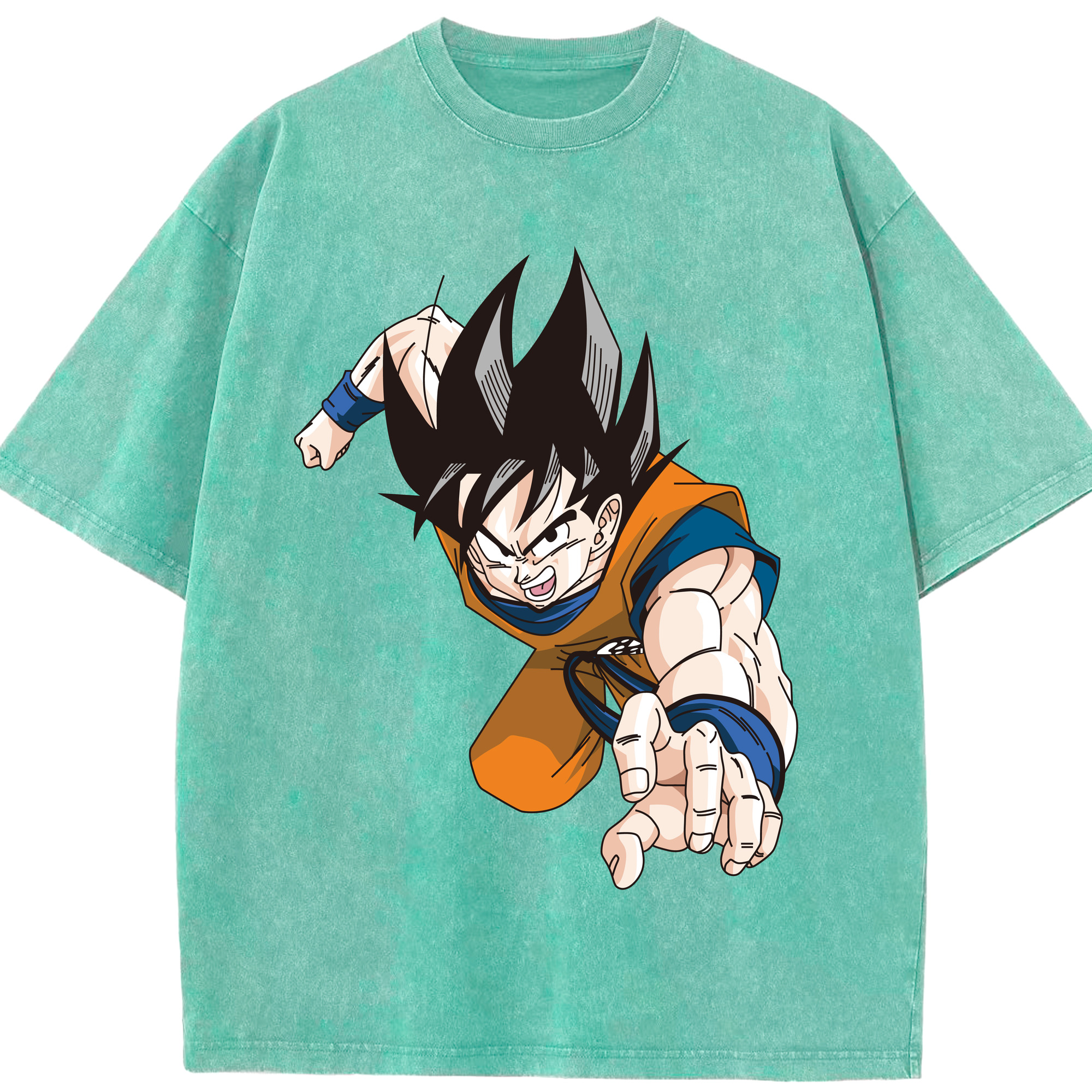 （画像用） ドラゴンボール 孫悟空（そん ごくう）Son Goku カカロット DRAGON BALL Kakarotto 綿100% ヴィンテージ風 半袖Tシャツ（フロントプリント）